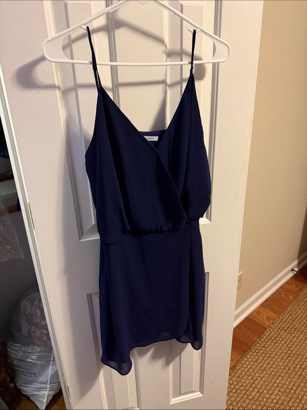 Naked Zebra Navy Blue V-Neck Dress